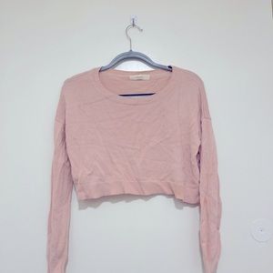 Pink cropped sweater